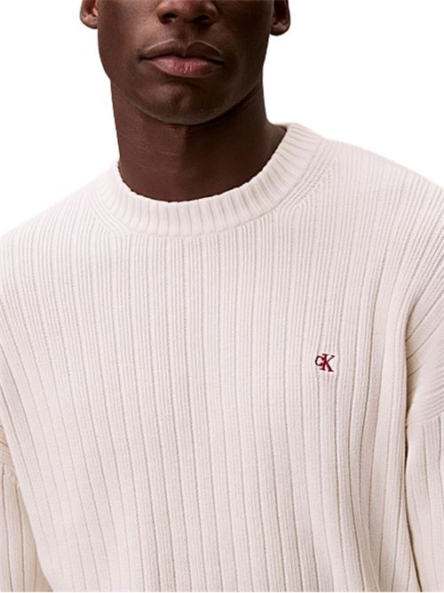 Maglione a coste in cotone Calvin Klein Jeans | LV04RD314GYAS